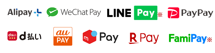 Wechat Pay/ALIPAY/LINE Pay/PayPay/d払い/auPay/Origami Payなどの各種決済業者と個別交渉し契約。各種決済業者毎に異なるアプリのインストール・設定が必要