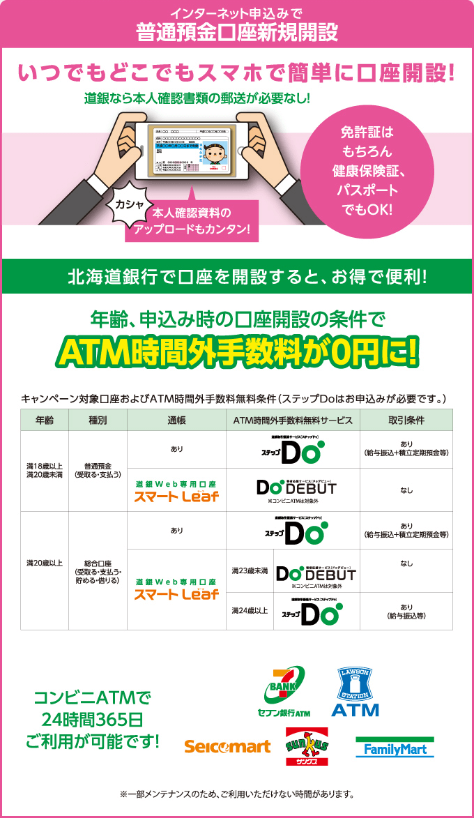 インターネット申込みで普通預金口座新規開設